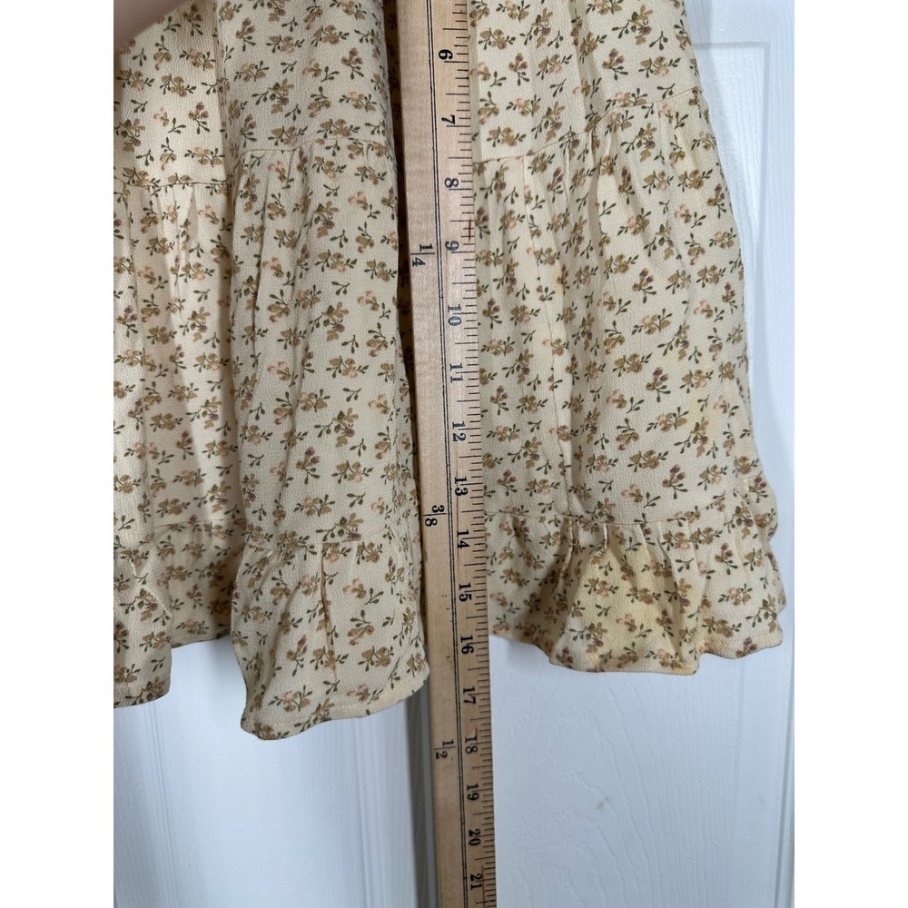 American Eagle Mini Skirt Womens Small Cream Floral Tiered‎ Ruffle Boho Skirt - Picture 5 of 7